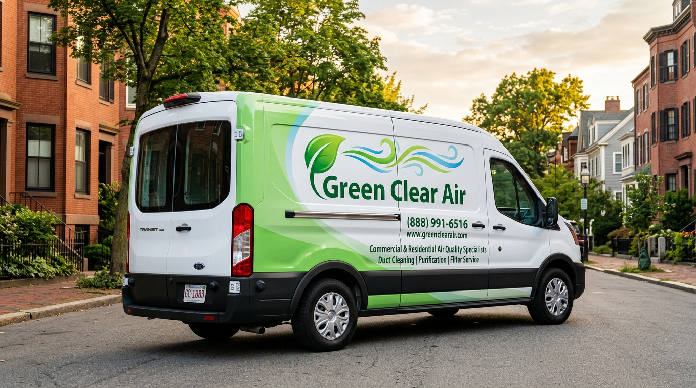 Green Clear Air professional service van in Boston